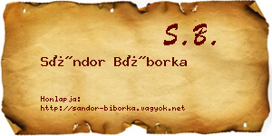 Sándor Bíborka névjegykártya