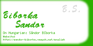 biborka sandor business card