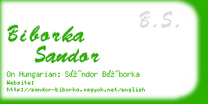 biborka sandor business card